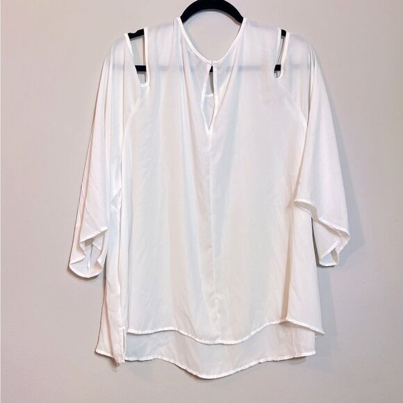 Eloquii White Cold Shoulder Top - Picture 2 of 3